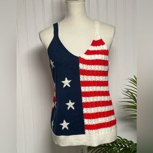 Pink Lily  Patriotic American Flag Knit Tank Top Women’s Medium